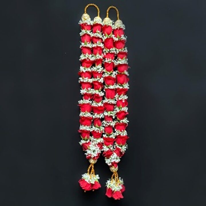 Red Whole Rose Garland